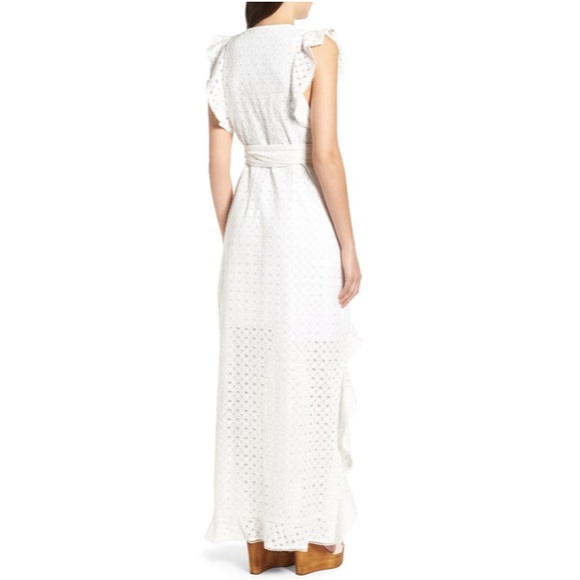 AFRM “Andrea Eyelet Ruffle Wrap Dress.” - Picture 2 of 3